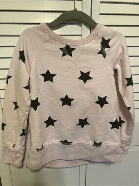 Primary Pink Tunic Sweatshirt with Black Star Print